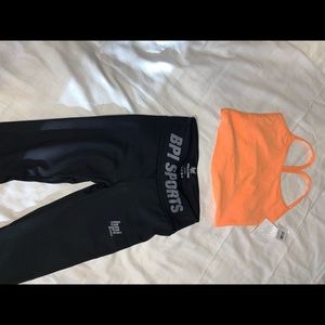 Beyond Yoga crop top & BPI leggings size med.